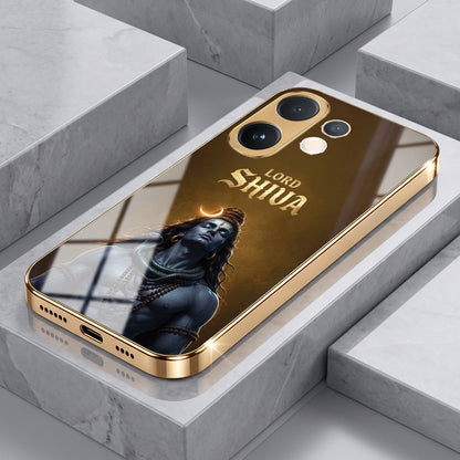 Vivo V60e 5G Lord Shiva Gold Electroplated Glass Phone Back Case
