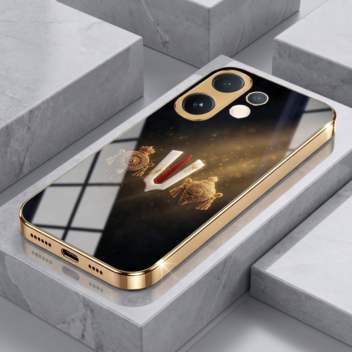 Vivo T4 Pro 5G Royal Heritage Edition Gold Electroplated Glass Phone Back Case