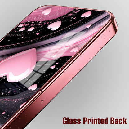 Samsung Galaxy A56 5G Love Sparkle Pink Electroplated Glass Phone Back Case
