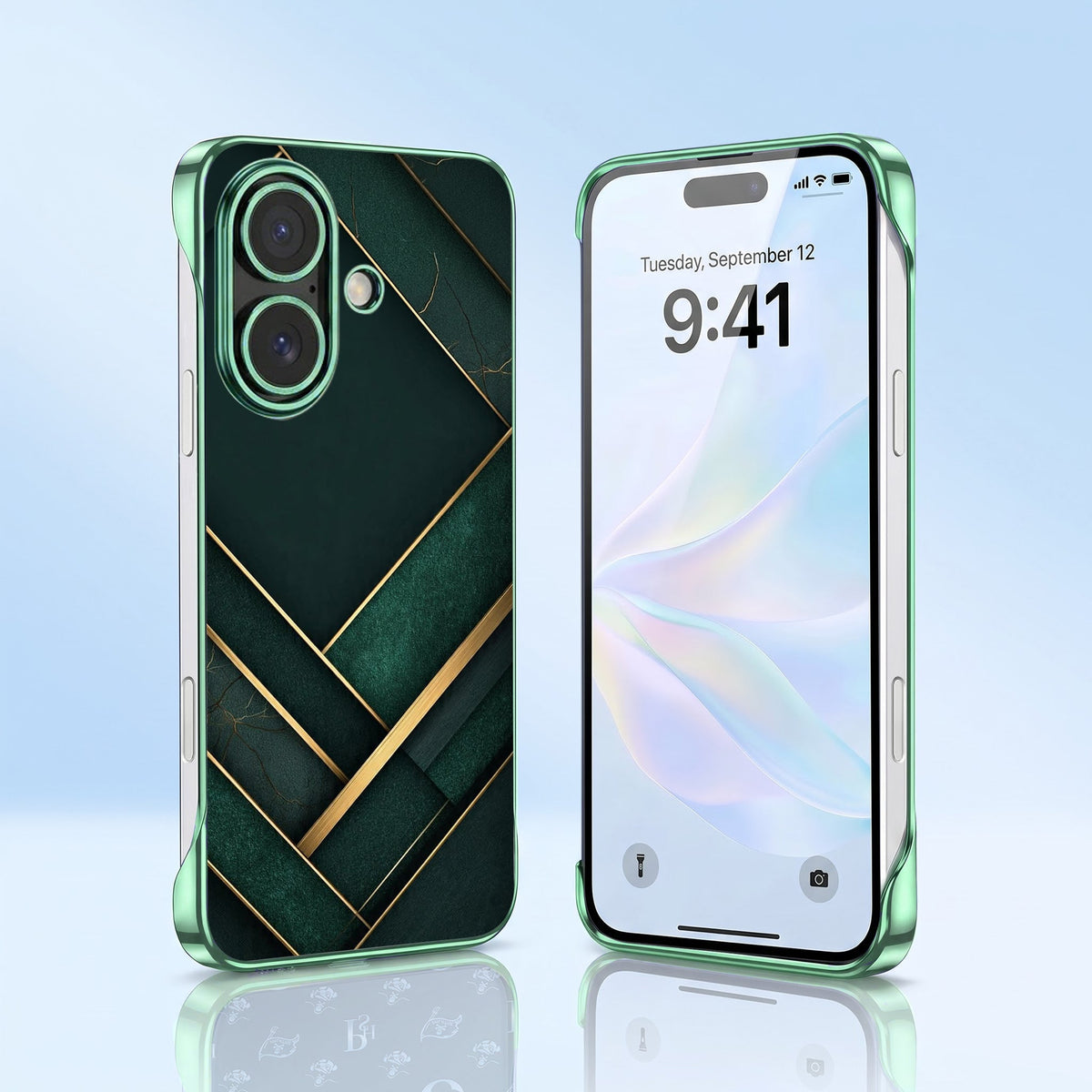 iPhone 16 Plus 5G Emerald Royale Green Printed  Frameless Back Case