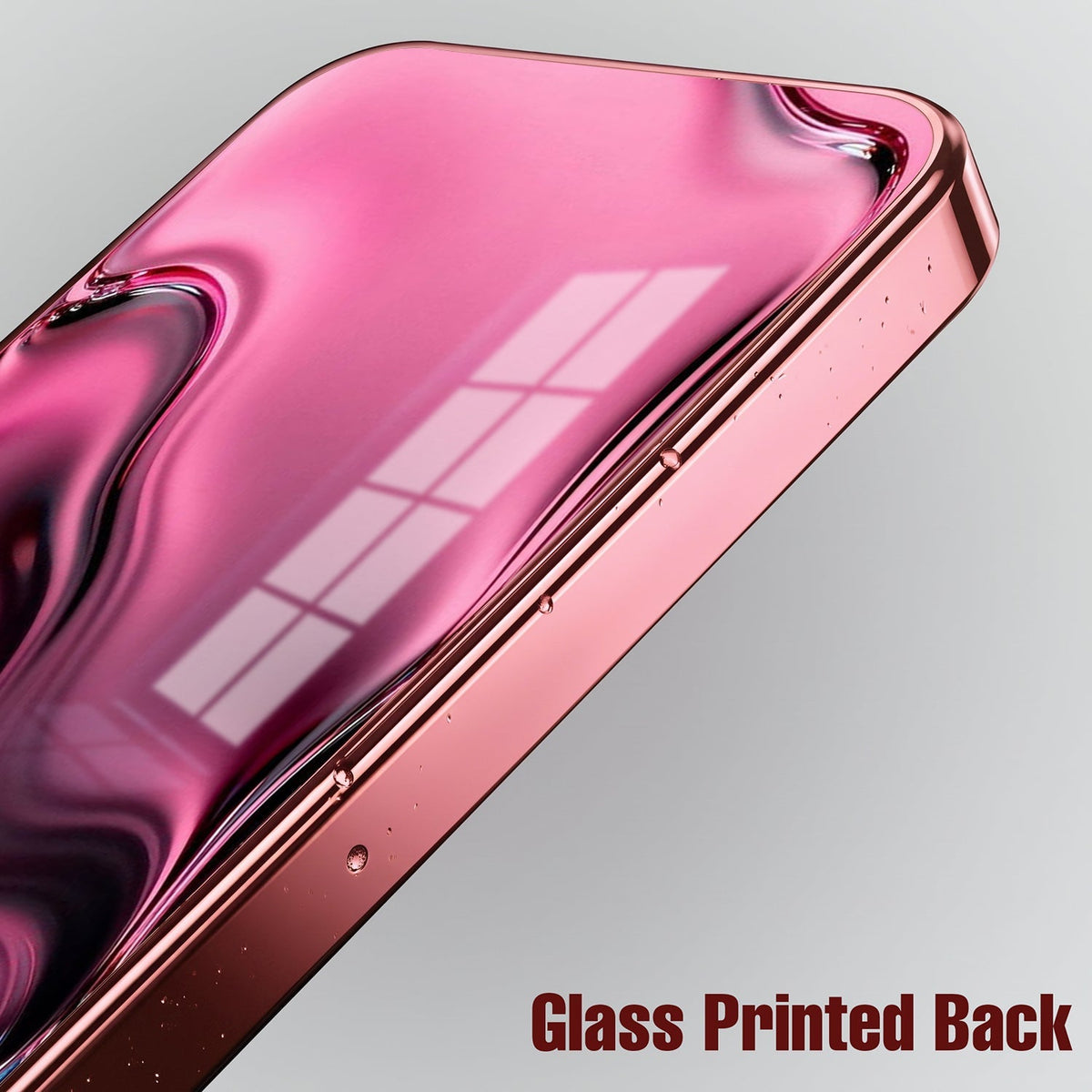 Oppo Reno 14 5G Liquid Wave Pink Electroplated Glass Phone Back Case
