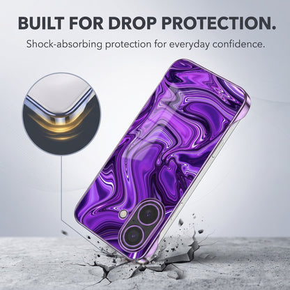 iPhone 16 Plus 5G Liquid Luxe Purple Printed  Frameless Back Case