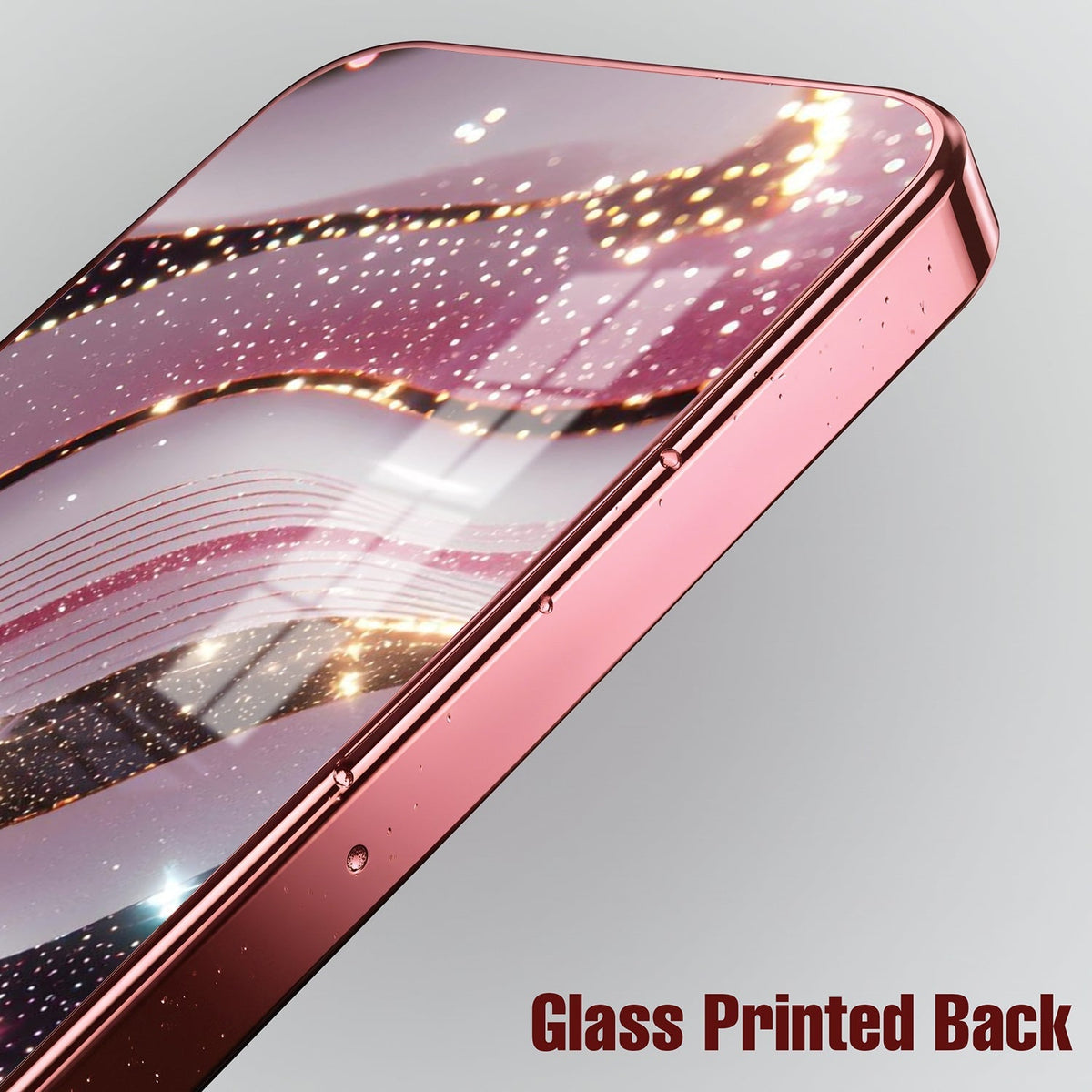 Vivo T5x 5G Midnight Pearl Wave Pink Electroplated Glass Phone Back Case