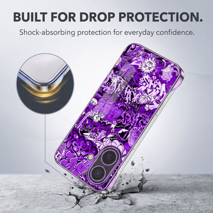 iPhone 16 Plus 5G Street Rush Purple Printed  Frameless Back Case