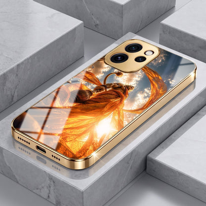 Oppo Reno 15 Pro Mini 5G Divine Hanuman Gold Electroplated Glass Phone Back Case