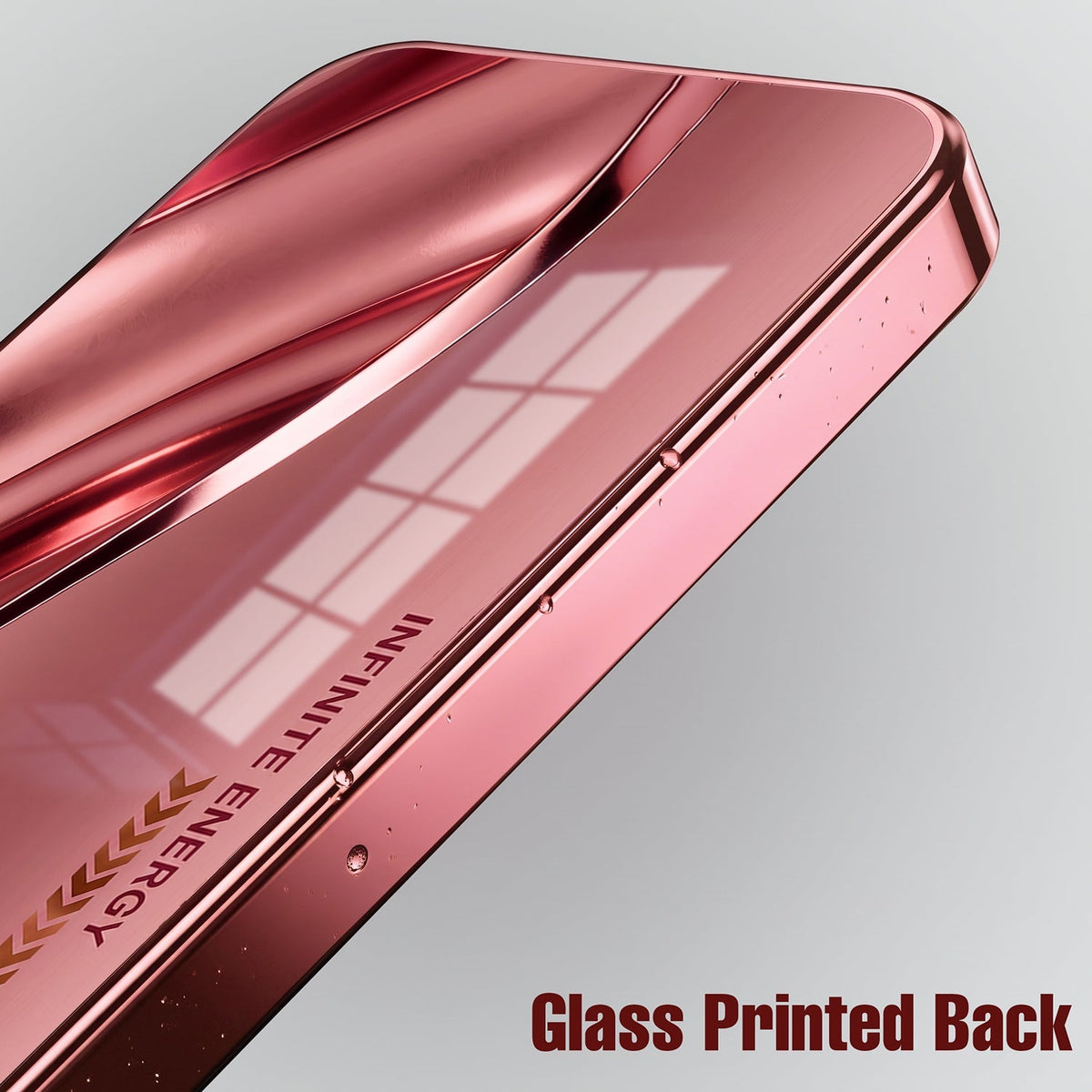 Oppo Reno 14 5G Luxury Infinity Energy Pink Electroplated Glass Phone Back Case