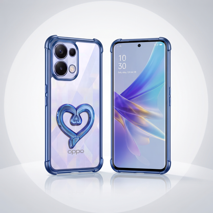 Oppo K13 5G Premium Heart Stand Transparent Shockproof Airbag Phone Case