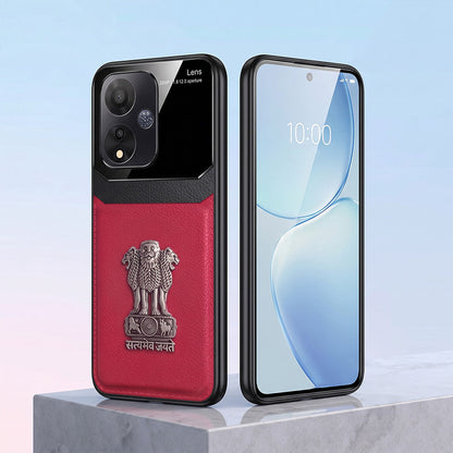 Oppo A59 5G Satyamev Jayate 3D Metal Leather Back Case