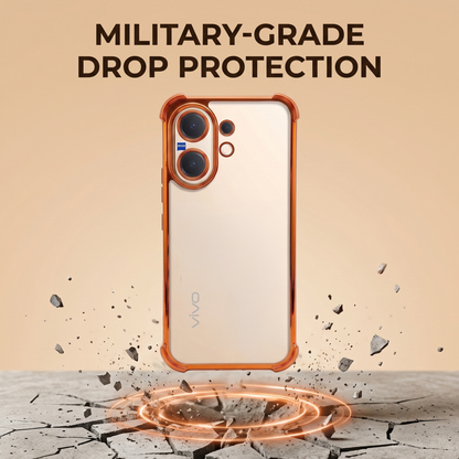 Vivo v60 5G Premium Shockproof Transparent Airbag Cosmic Orange Case