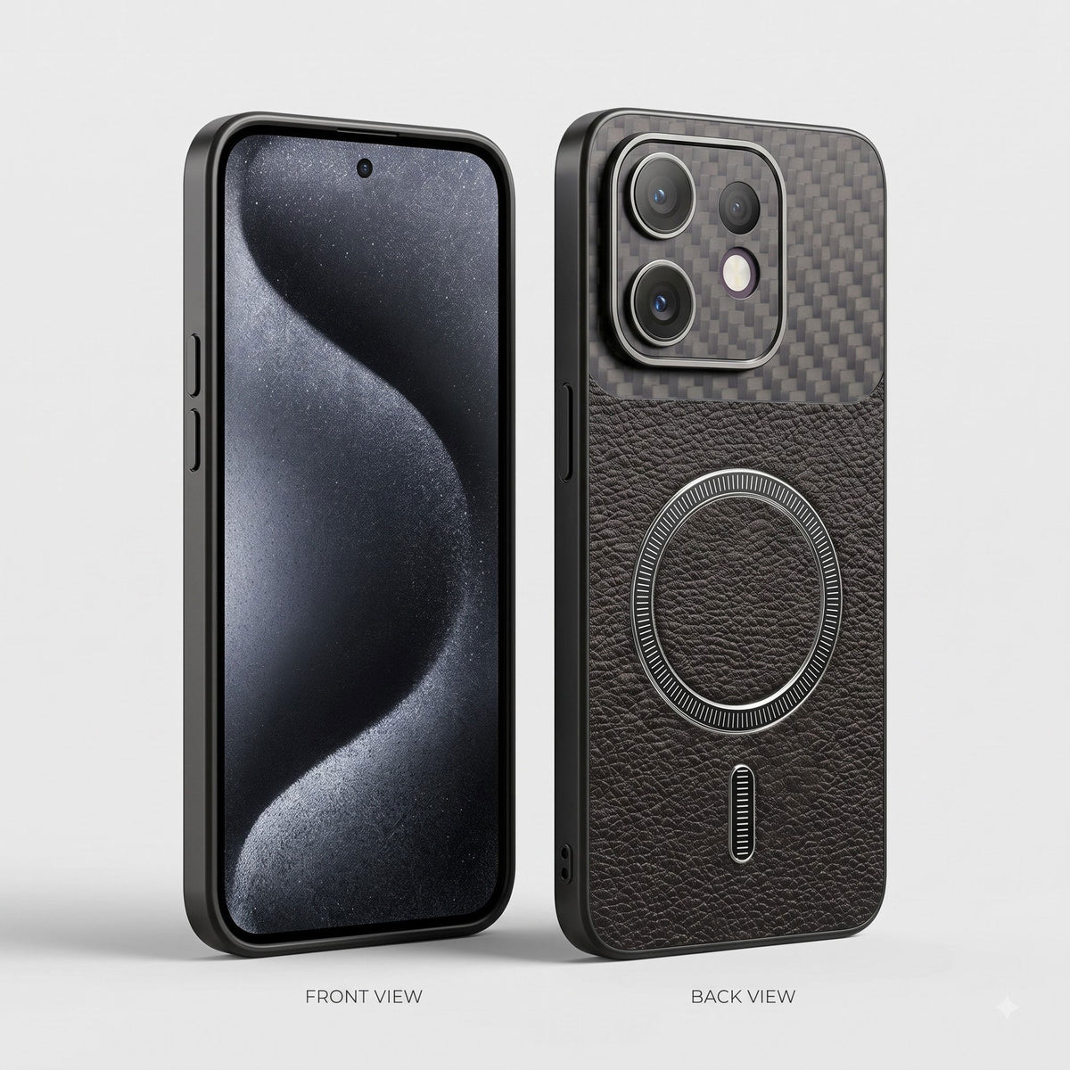 Oppo Reno 16 5G Carbon Fiber Leather Hybrid MagSafe Magnetic Case