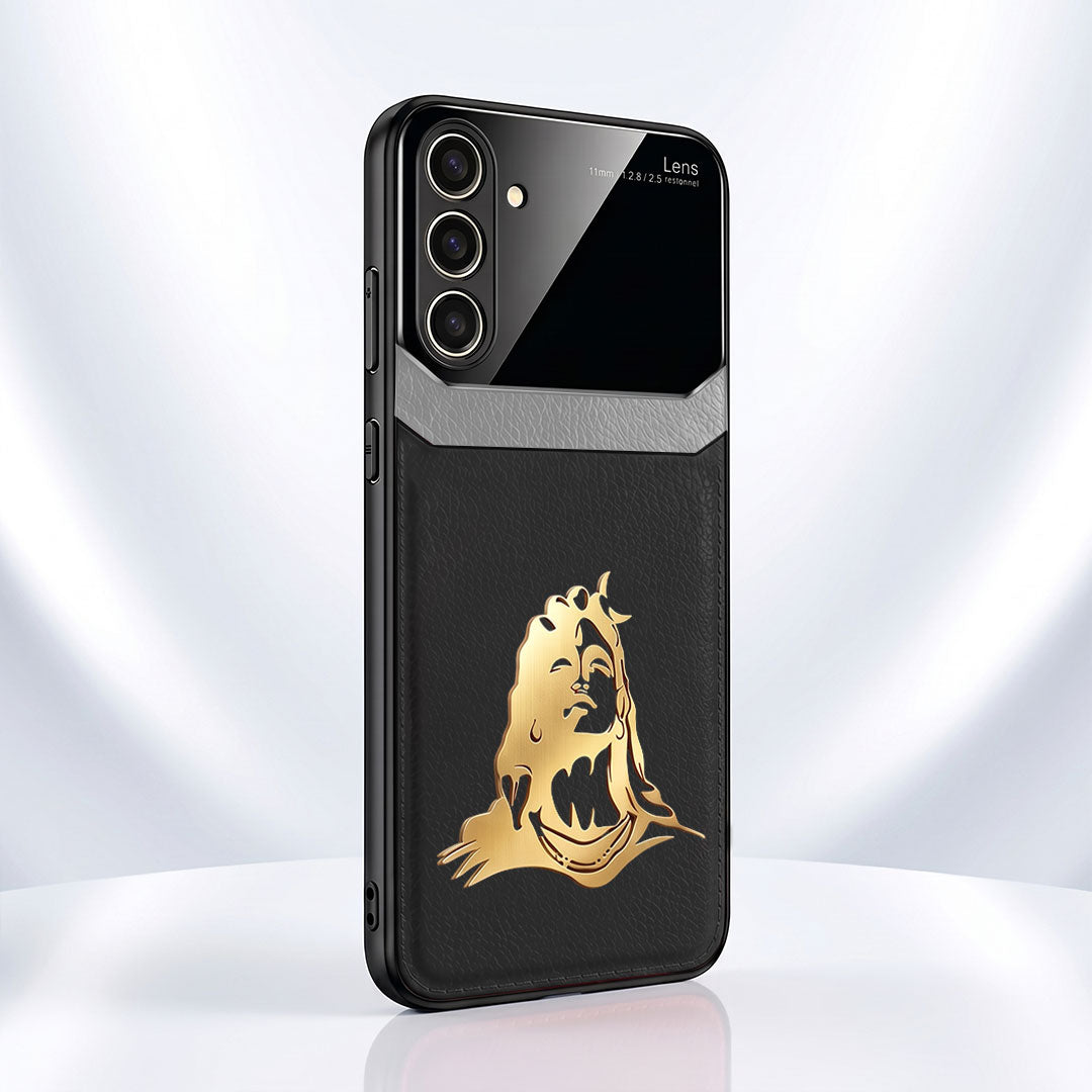 Samsung Galaxy A56 5G Mahadev 3D Gold Metal Leather Back Case