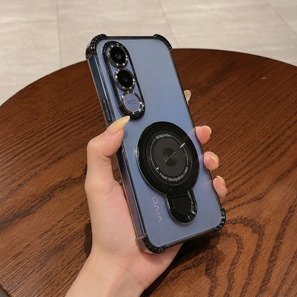 Vivo V70 FE 5G Luxury Four Corner Invincible Bracket Ring Stand Case