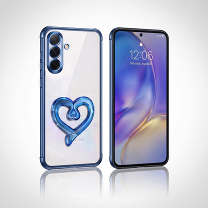 Samsung Galaxy A56 5G Premium Heart Stand Transparent Shockproof Airbag Phone Case