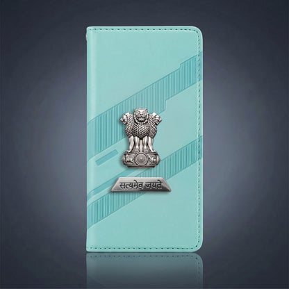 Vivo V50 5G Metal Satyamev Jayate 2-in-1 Emblem Magnetic Flip Wallet Case
