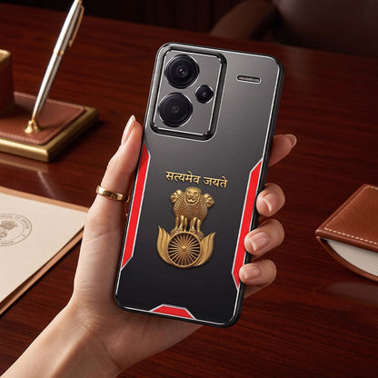 Redmi Note 13 Pro+ 5G Satyamev Jayate 3D Metal Aluminium Back Case