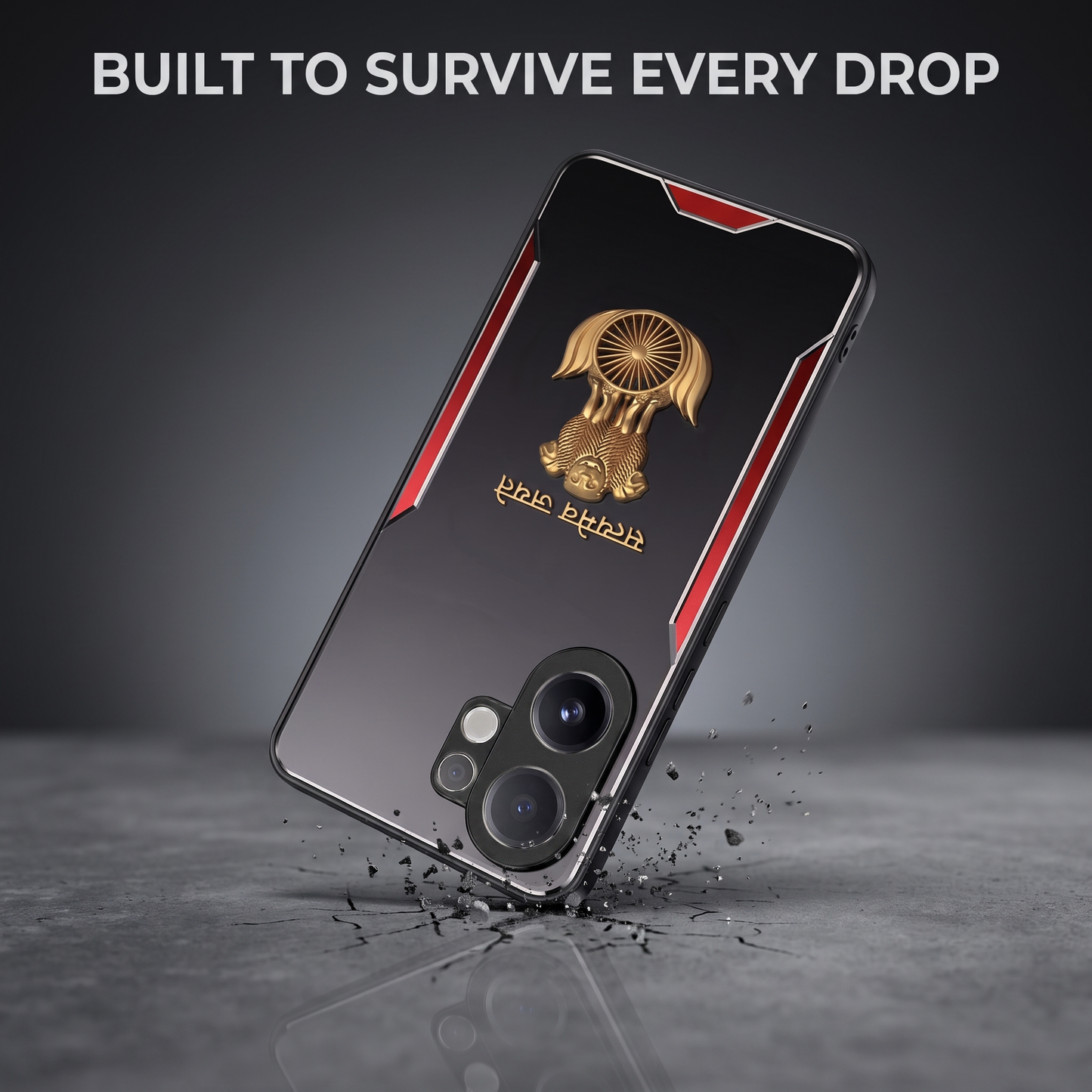 Vivo V60 5G Satyamev Jayate 3D Metal Aluminium Back Case