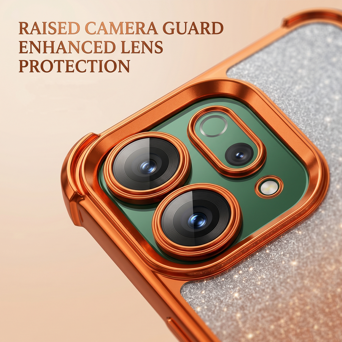 Oppo Reno 14 5G Luxury Shockproof Shimmer Airbag Cosmic Orange Case