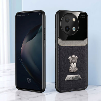 Vivo Y58 5G Satyamev Jayate 2-in-1 Emblem Leather Lens Protective Back Case