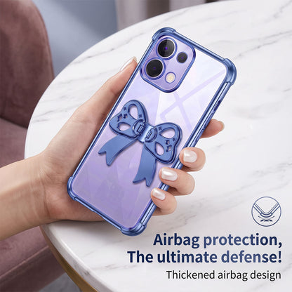 Oppo K13 5G Stylish Bow Knot Stand Transparent Shockproof Airbag Phone Case