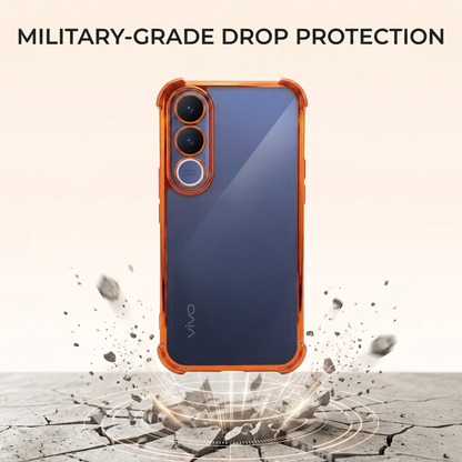 Vivo V70 FE 5G Premium Shockproof Transparent Airbag Cosmic Orange Case