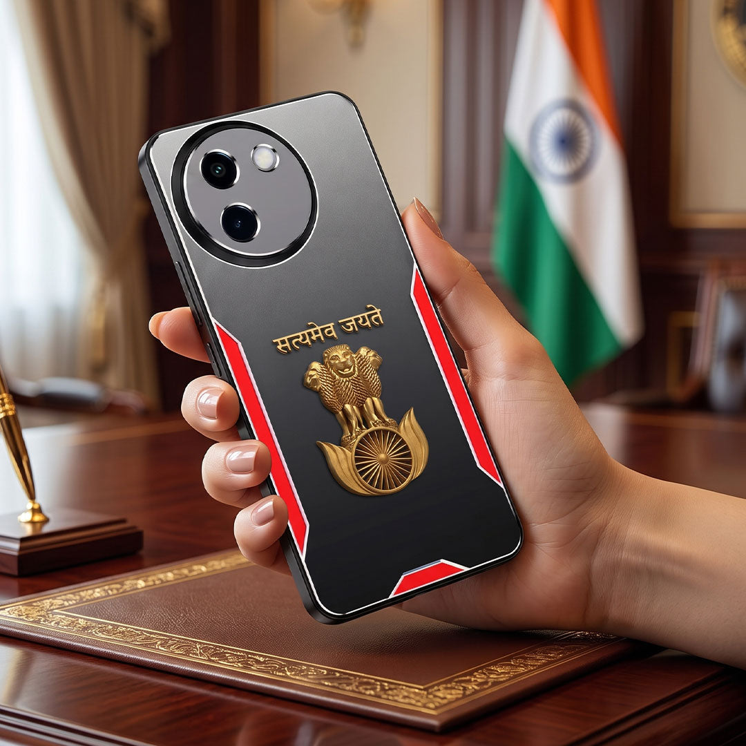 Vivo V30e 5G Satyamev Jayate 3D Metal Aluminium Back Case