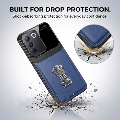Vivo V27 5G Satyamev Jayate 3D Metal Leather Back Case
