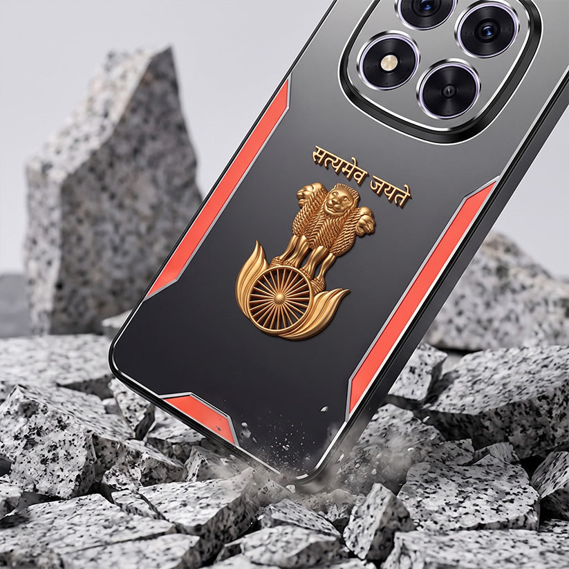 Redmi Note 14 Pro+ 5G Satyamev Jayate 3D Metal Aluminium Back Case