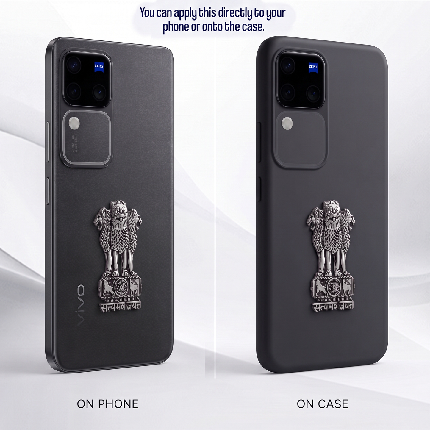 Vivo V30 Pro 5G Compatible Satyamev Jayate 3D Metal Emblem Sticker