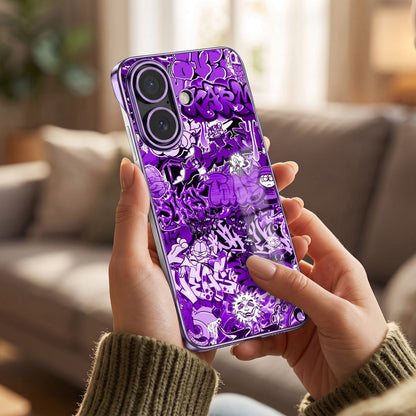 iPhone 16 Plus 5G Street Rush Purple Printed  Frameless Back Case