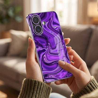 iPhone 16 Plus 5G Liquid Luxe Purple Printed  Frameless Back Case