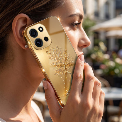 OnePlus Nord 6 5G Golden Tree Gold Electroplated Glass Phone Back Case