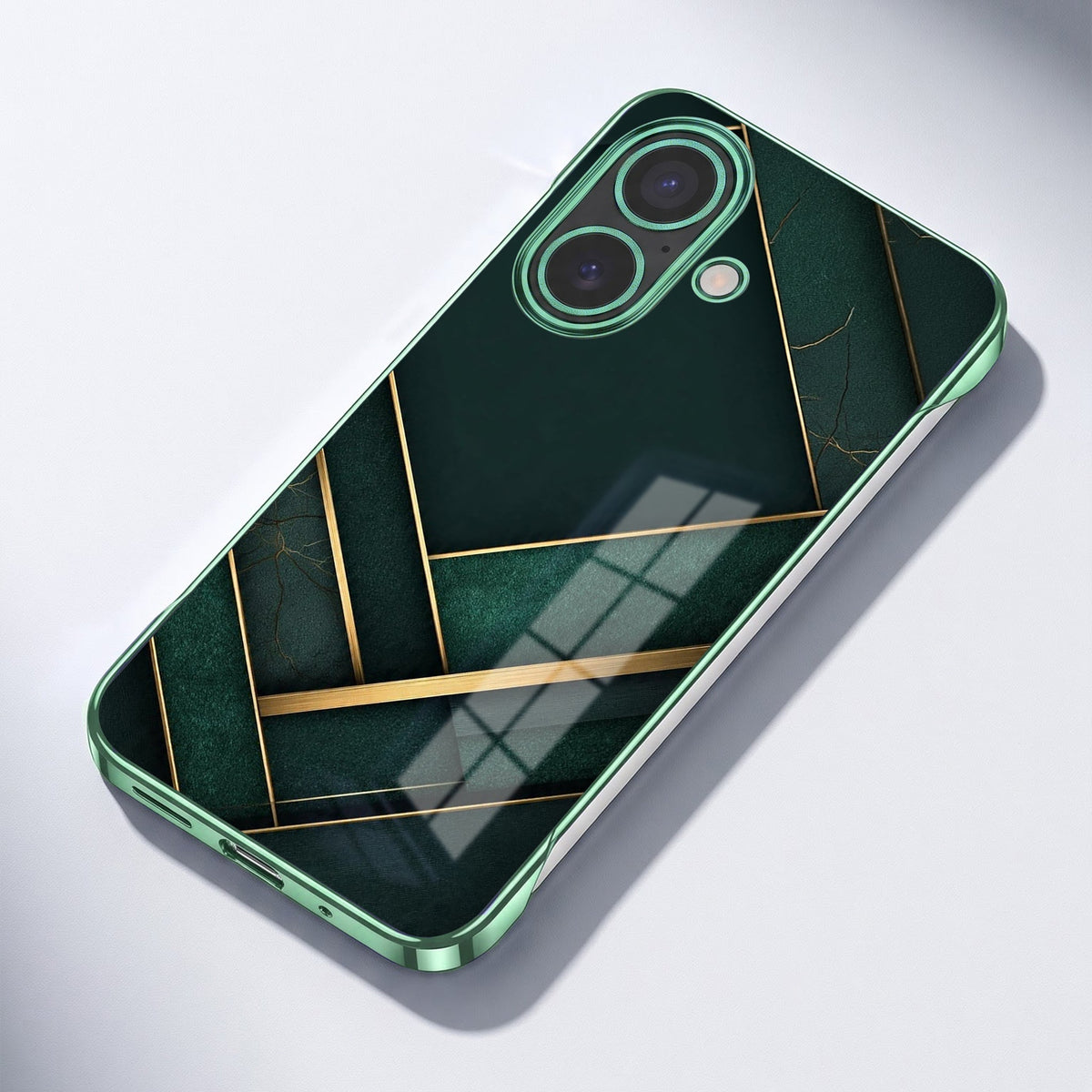 iPhone 16 Plus 5G Emerald Royale Green Printed  Frameless Back Case
