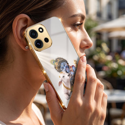 OnePlus Nord 6 5G Bal Krishna Blessings Gold Electroplated Glass Phone Back Case