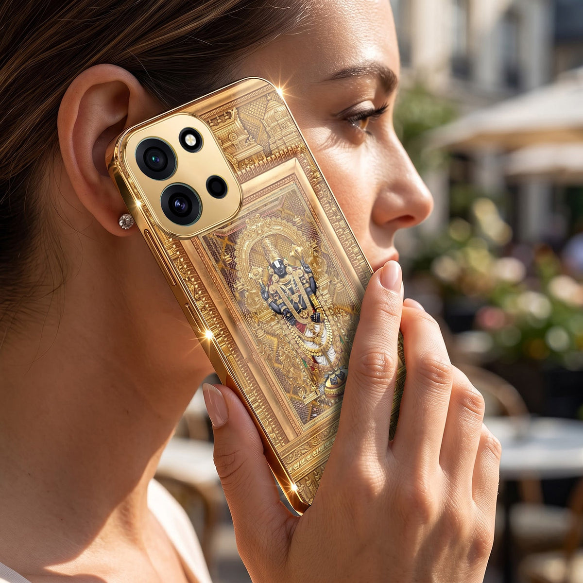 OnePlus Nord 6 5G Premium Heritage Gold Electroplated Glass Phone Back Case