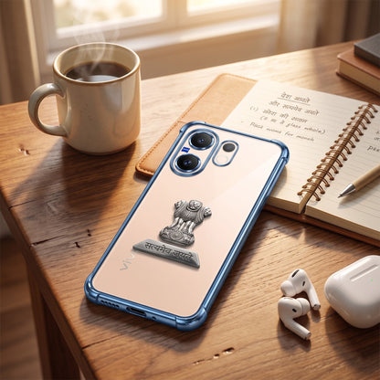 Vivo X200 FE 5G Satyamev Jayate 2-in-1 Emblem Transparent Shockproof Airbag Case