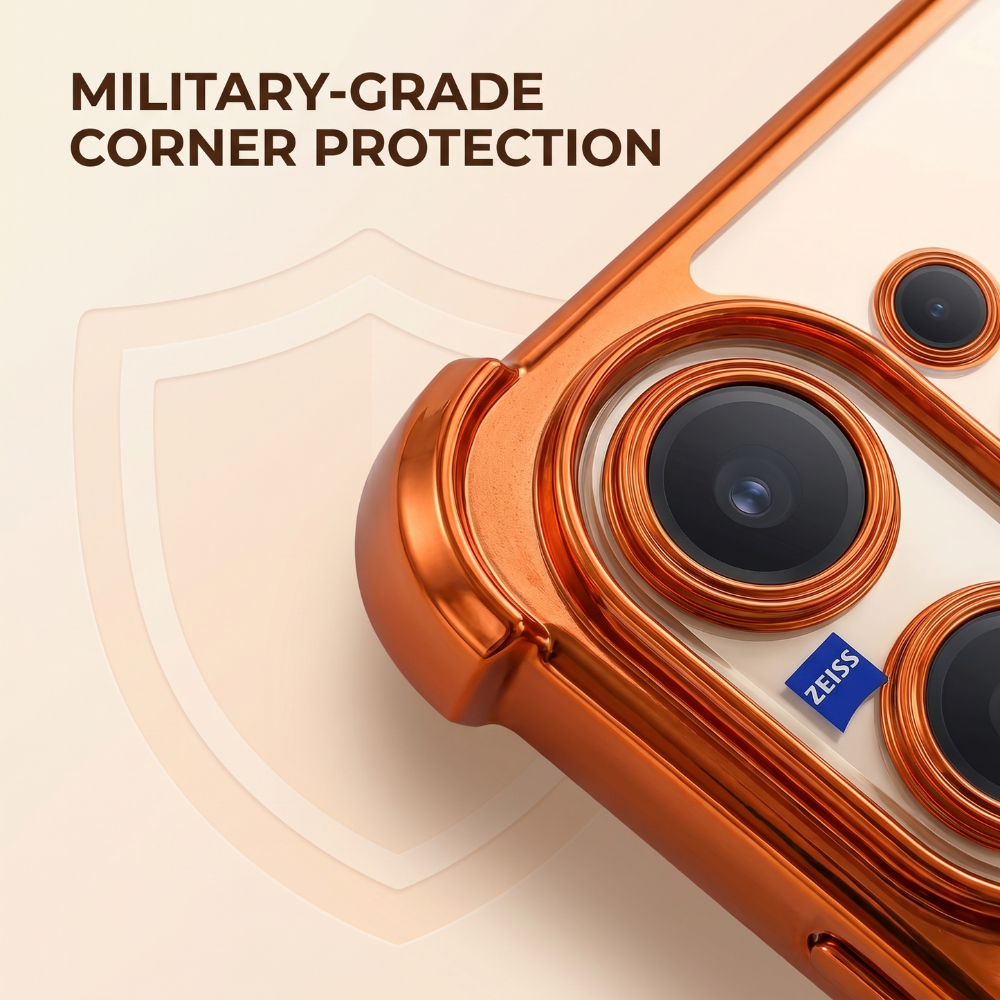 Vivo v60 5G Premium Shockproof Transparent Airbag Cosmic Orange Case