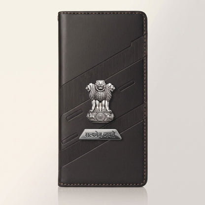 Vivo V50 5G Metal Satyamev Jayate 2-in-1 Emblem Magnetic Flip Wallet Case