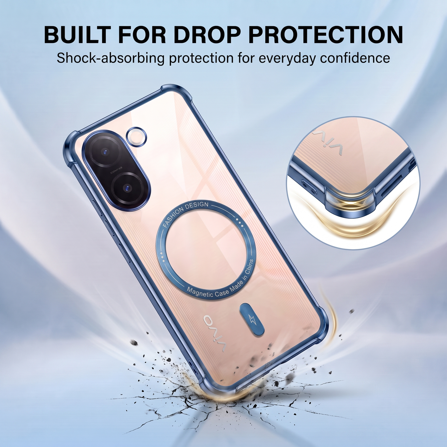 Vivo V60e 5g Premium Magnetic MagSafe Shockproof Airbag Case