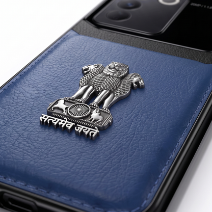 Vivo V27 5G Satyamev Jayate 3D Metal Leather Back Case