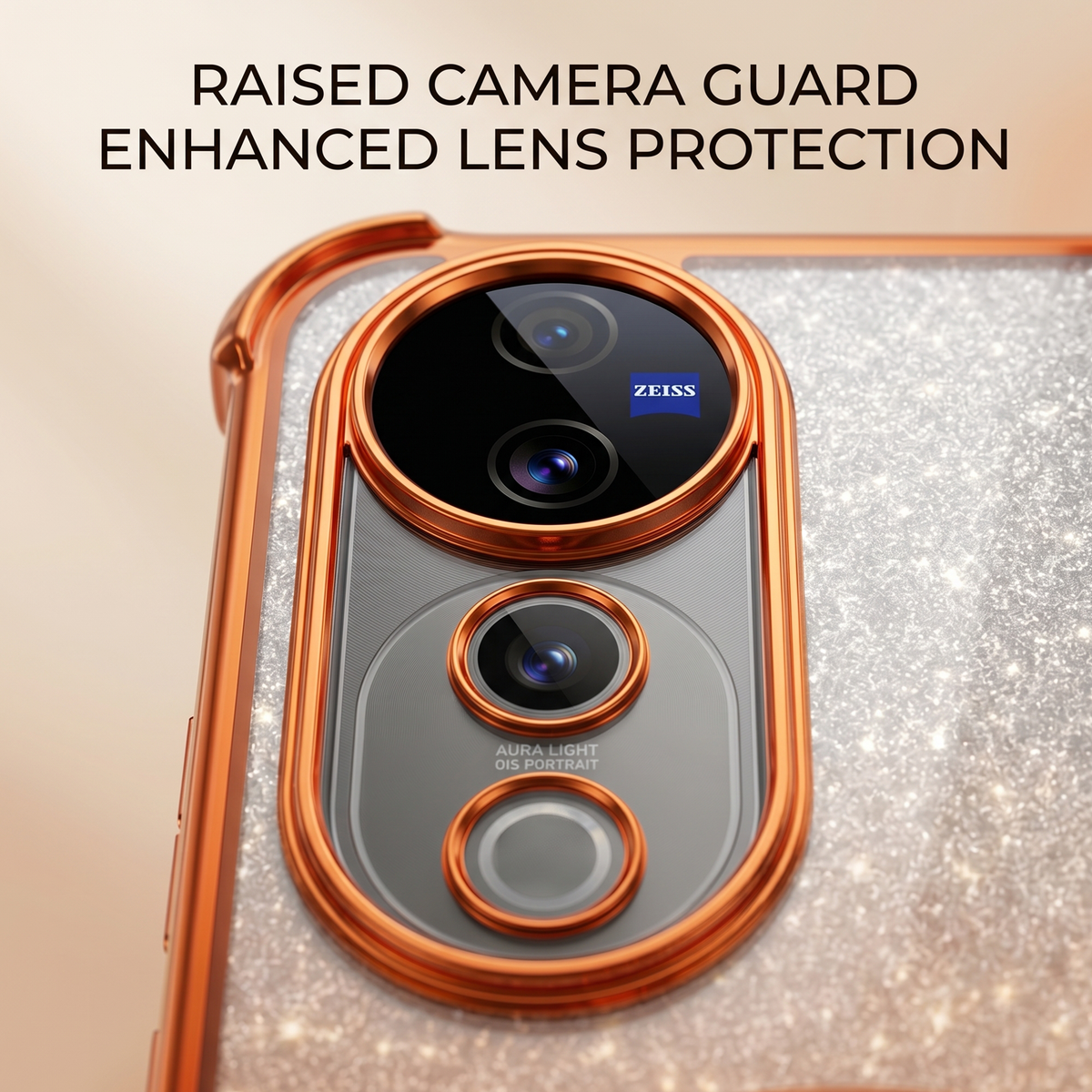 Vivo V40 Pro 5G Stress Buster Wheel Rotating Shimmer Airbag Cosmic Orange Case