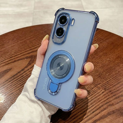 Vivo T5 Pro 5G Luxury Four Corner Invincible Bracket Ring Stand Case