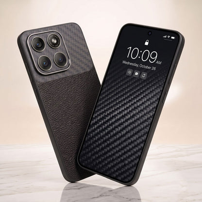 Motorola Edge 60 Pro 5G Carbon Fiber Leather Hybrid Phone Case