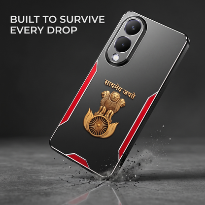 Vivo Y28 5G Satyamev Jayate 3D Metal Aluminium Back Case