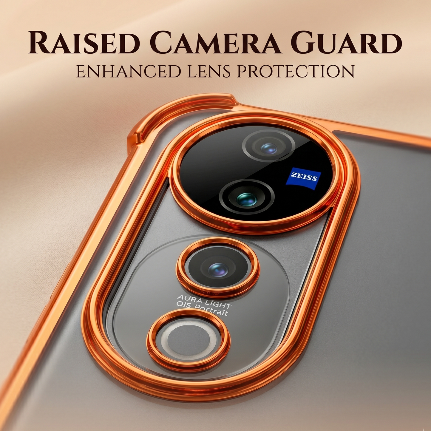 Vivo v40 Pro 5G Premium Shockproof Transparent Airbag Cosmic Orange Case