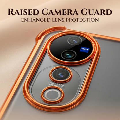 Vivo v40 Pro 5G Premium Shockproof Transparent Airbag Cosmic Orange Case