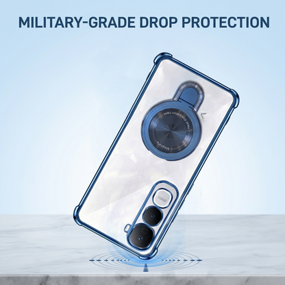 Vivo Y400 Pro 5G Luxury Four Corner Invincible Bracket Ring Stand Case