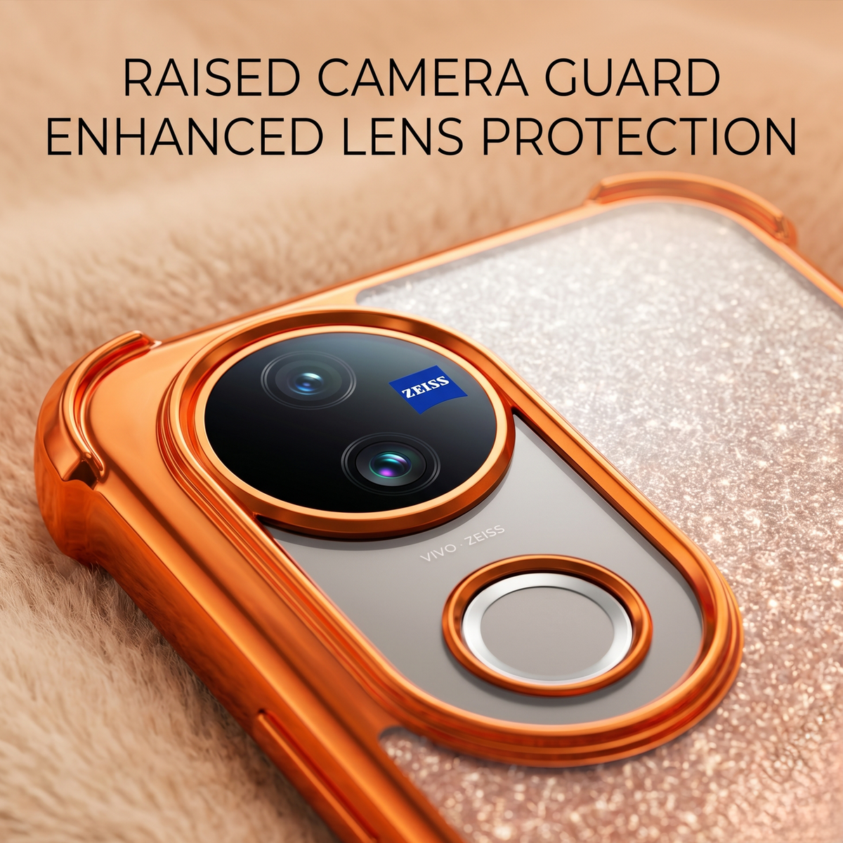 Vivo V50 5G Stress Buster Wheel Rotating Shimmer Airbag Cosmic Orange Case