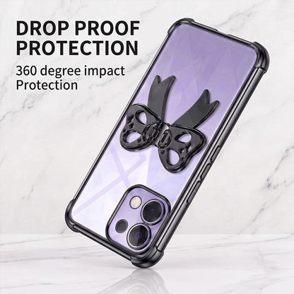 Oppo K13 5G Stylish Bow Knot Stand Transparent Shockproof Airbag Phone Case