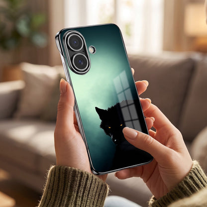 iPhone 16 Plus 5G Wild Wolf Black Printed  Frameless Back Case