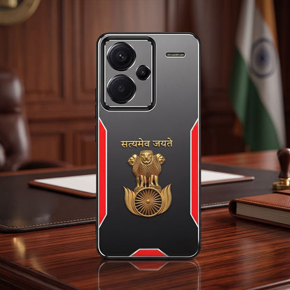 Redmi Note 13 Pro+ 5G Satyamev Jayate 3D Metal Aluminium Back Case